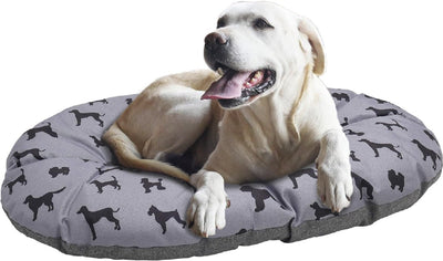 Coussin de chien en palissandre toutes saisons imprimées de chien ovale gris