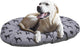 Coussin de chien en palissandre toutes saisons imprimées de chien ovale gris