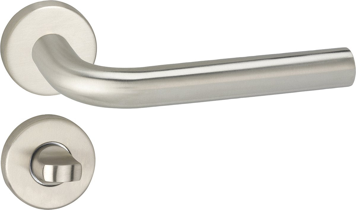Tabouret Impresso Dursley avec 2x rosaces WC rondes dissimulées en acier inoxydable
