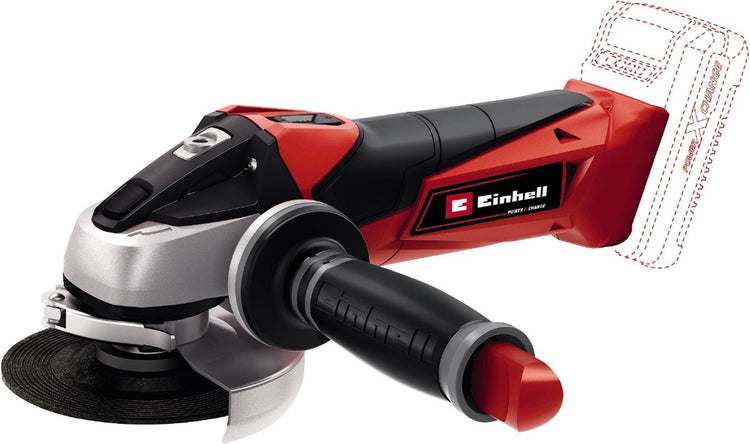Meuleuse d'angle à batterie Einhell te-ag 18 115 li solo - power x-change - 18 v li-ion - ø115 mm - 8 500 t min - max. profondeur de coupe : 28 mm - excl. batterie, chargeur et meule