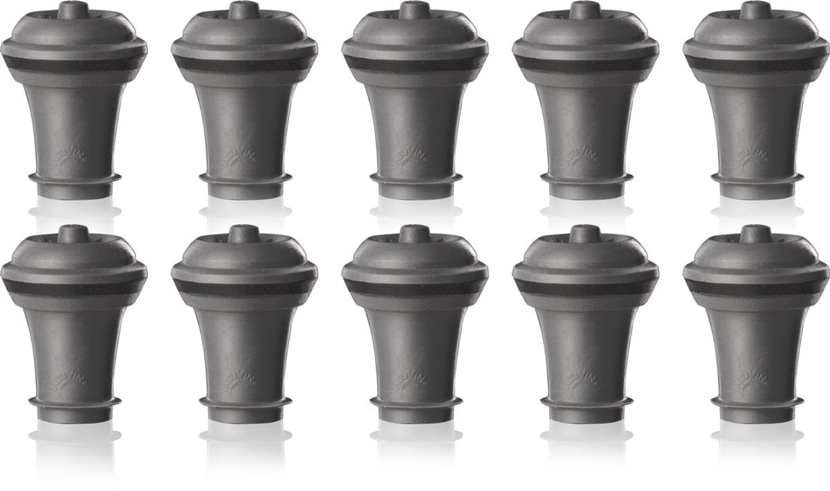 Vacuvin vacu vin bouchons à vin lot de 10 - bouchons de rechange pour économiseur de vin - réutilisables - gris