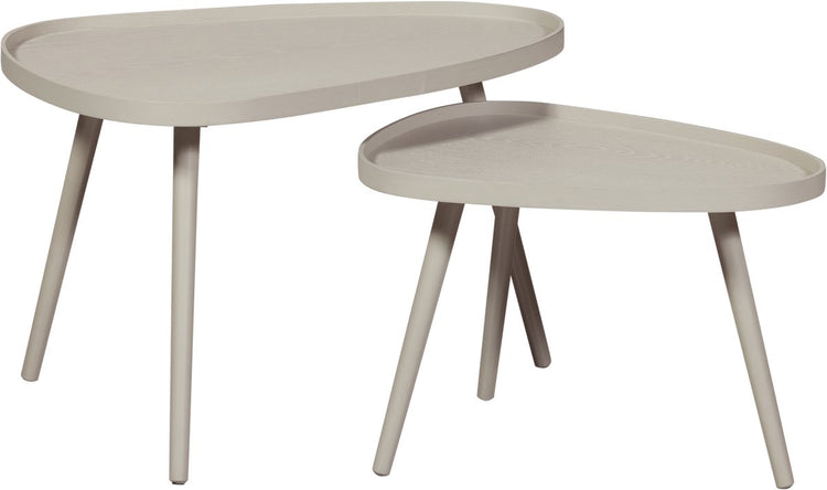 Tables d'appoint Woood nissa - sable - lot de 2 - 39x71x52