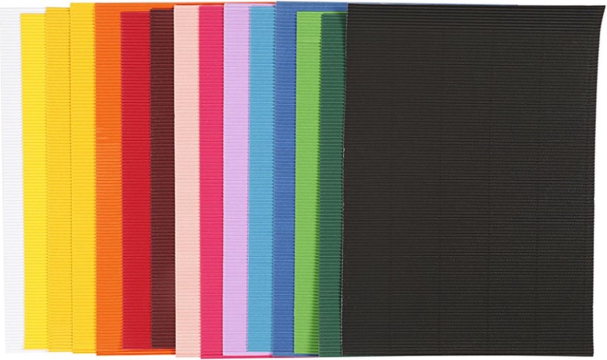 Couleur en carton côtelée 80gr, 10 feuilles