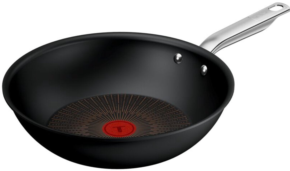 Expérience Tefal - poêle wok - 28 cm - noyau fusion - revêtement antiadhésif - induction - convient pour une utilisation avec des spatules métalliques