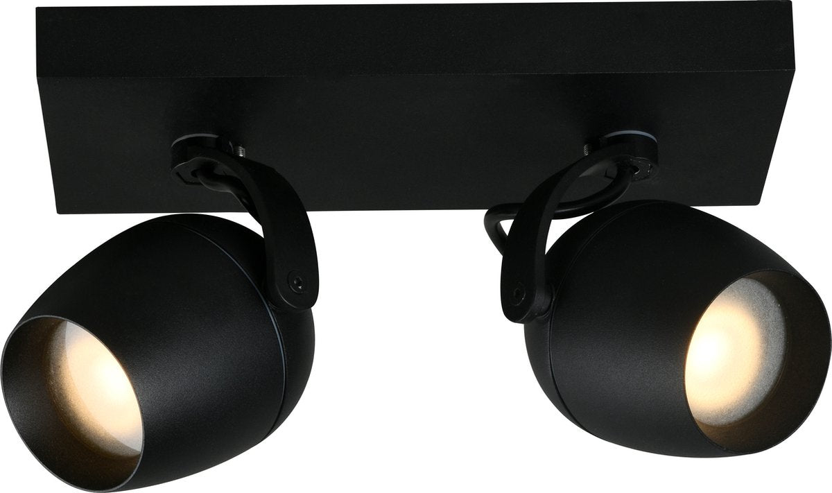 Lucide preston - spot de plafond (plafonnier) salle de bain - 2xgu10 - ip44 - noir