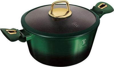 Berlingerhaus berlinger haus 6059 - poêle à frire avec revêtement en titane - 28 cm - avec couvercle - collection émeraude