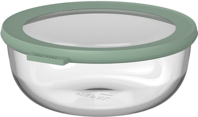 Récipient alimentaire en verre Mepal rond cirqula - 1200 ml - récipients alimentaires en verre - résistant à la chaleur jusqu'à 550 °c. sans couvercle - contenants de préparation de repas - sauge nordique