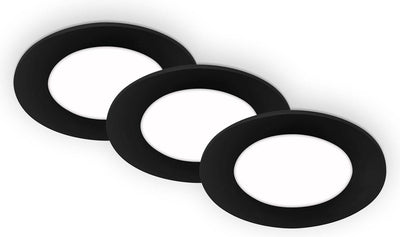 Briloner - Lampes encastrables LED lampe à encastrer lampe d'extérieur lampe de salle de bain ultra plate 3x3w plastique noir ø8,6cm ip65