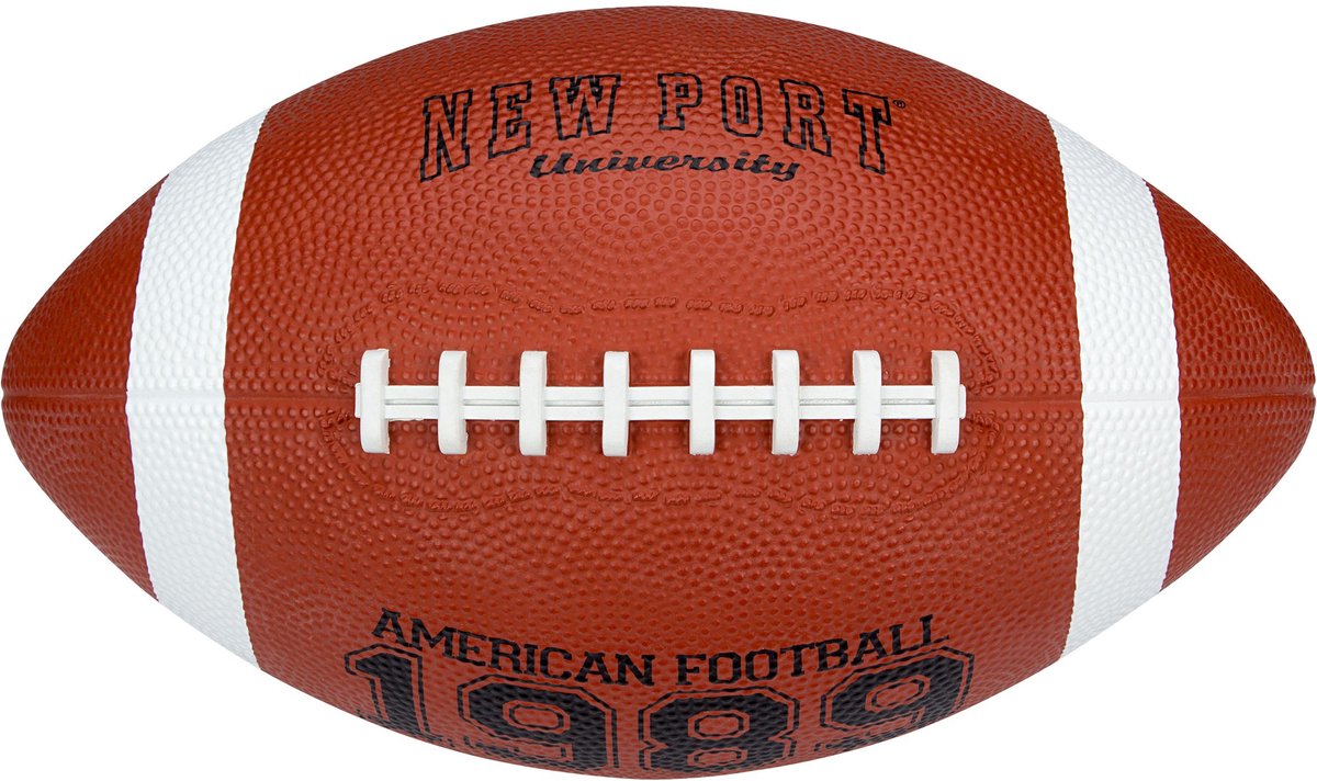 Ballon de football américain New Port - moyen - marron - caoutchouc butyle - env. 26 cm