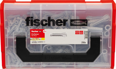 Fixtainer Fischer Scher – fiche sx plus 6, 8 et 10 | 210 pièces dans une boîte de rangement pratique
