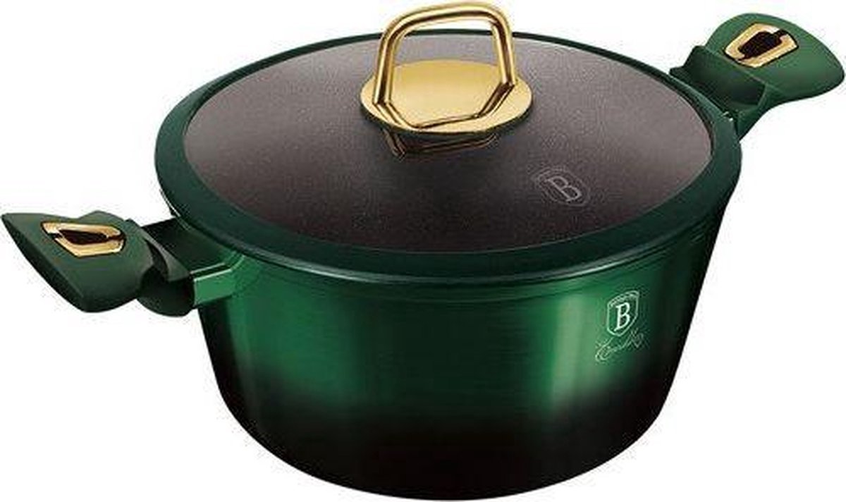 Berlingerhaus berlinger haus 6059 - poêle à frire avec revêtement en titane - 28 cm - avec couvercle - collection émeraude