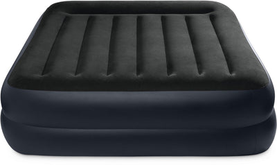 Matelas pneumatique surélevé avec repose-oreiller Intex avec pompe intégrée - 203 x 152 x 42 cm