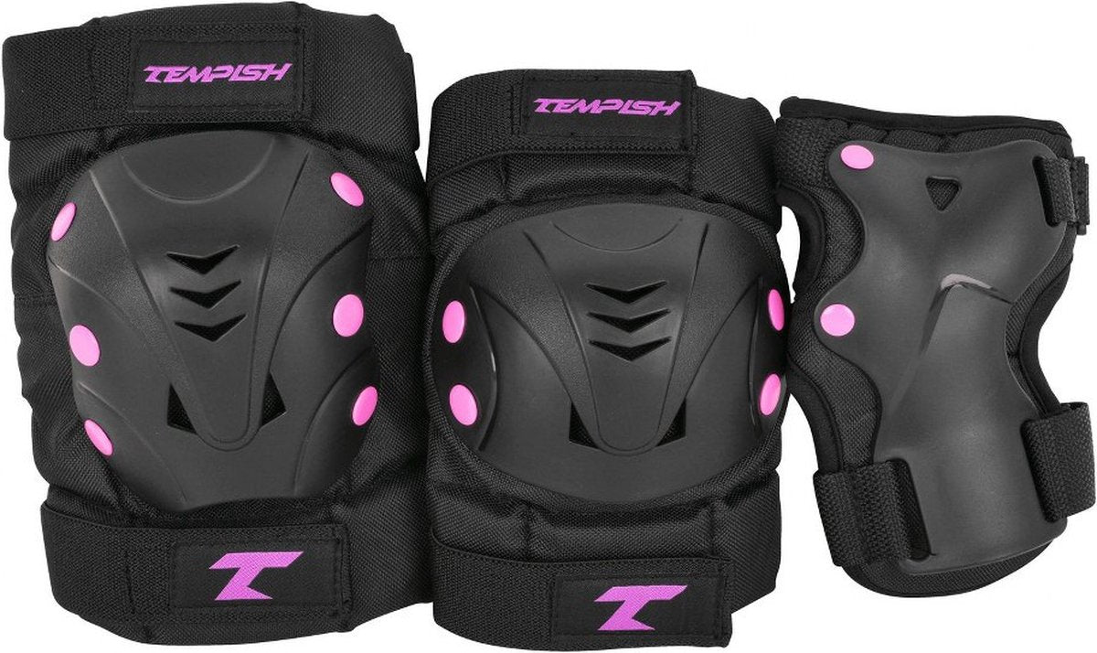 Tempish – taky – protection pour patins – pack de 3 – adultes – rose – ensemble complet pour patinage – taille l