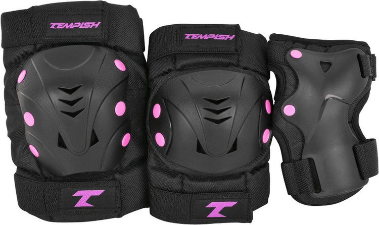 Tempish – taky – protection pour patins – pack de 3 – adultes – rose – ensemble complet pour patinage – taille l