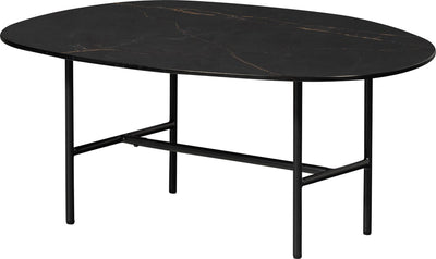 Table basse Woood vajen - aspect marbre - noir - 34x80x60
