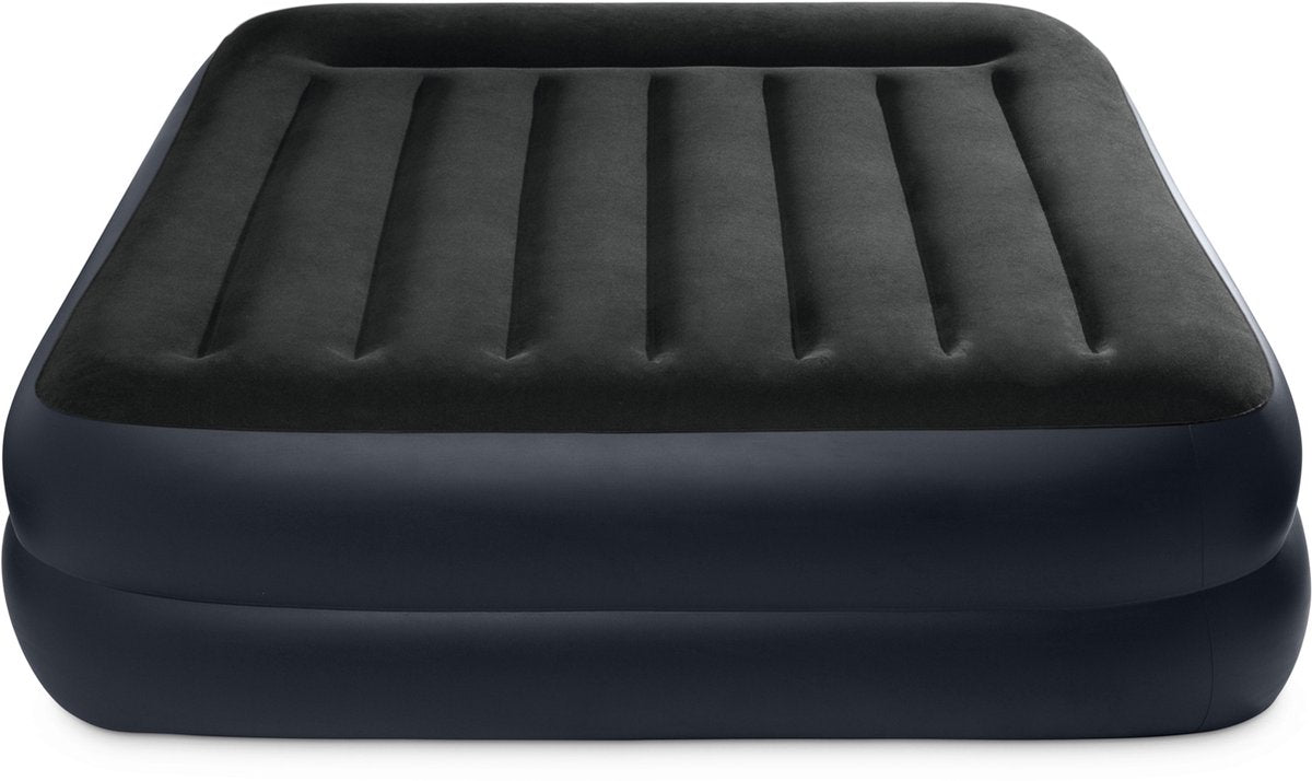 Matelas pneumatique surélevé avec repose-oreiller Intex avec pompe intégrée - 203 x 152 x 42 cm