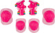 Nijdam set de protection skate enfants - arcs-en-ciel roses - rose blanc - s