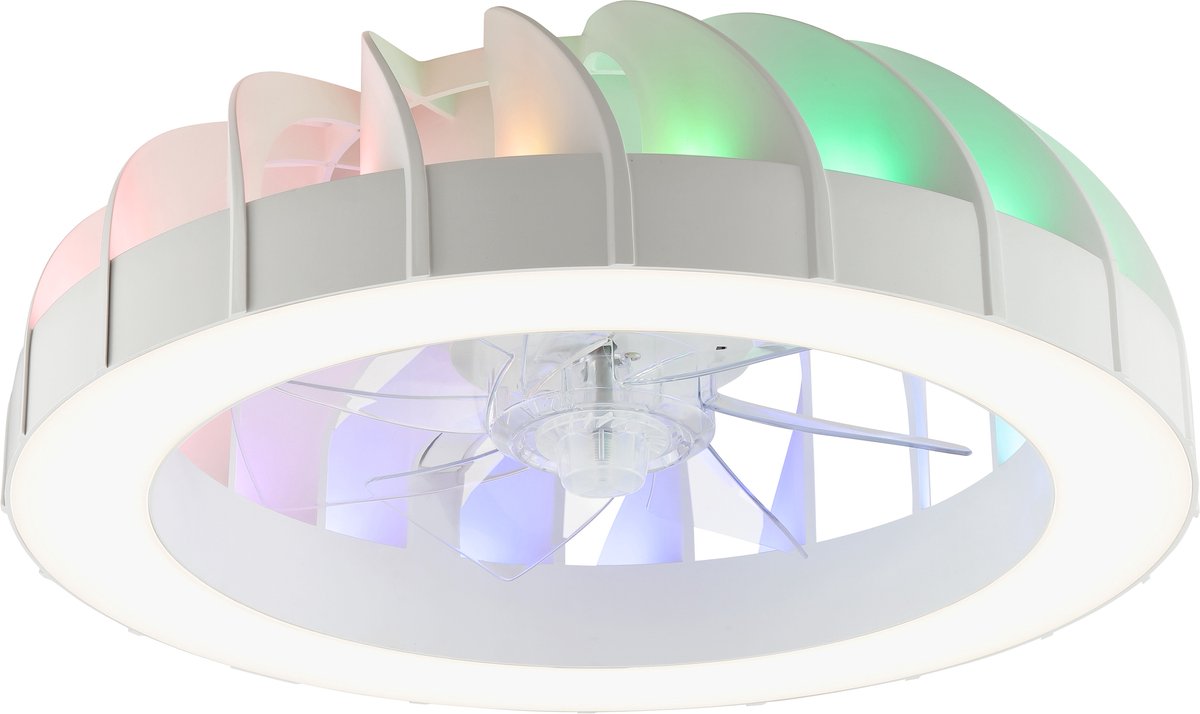 Brilliant fanora - ventilateur de plafond - avec éclairage - LED 30w - 2700k-6500k - dimmable - blanc - très silencieux