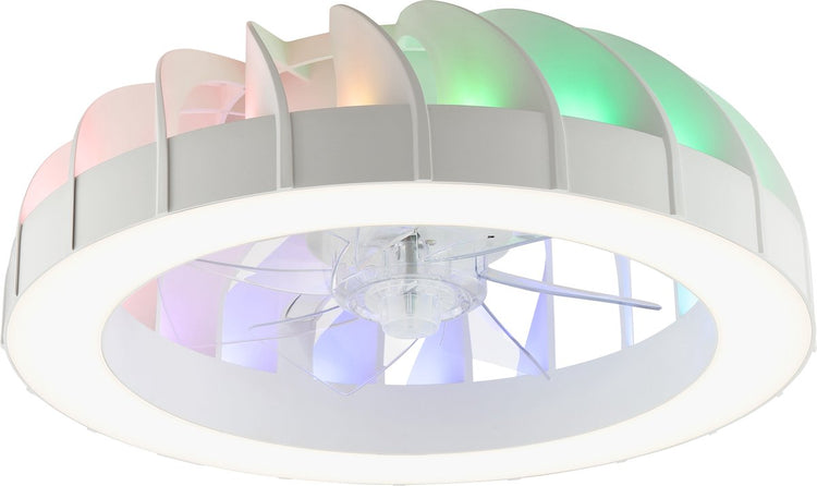 Brilliant fanora - ventilateur de plafond - avec éclairage - LED 30w - 2700k-6500k - dimmable - blanc - très silencieux
