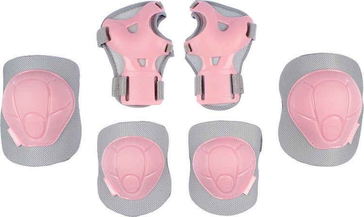 Nijdam set de protection skate enfants - rose béton - rose gris - s