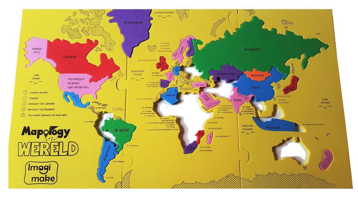 Puzzle en mousse Imagimake les plus grands pays du monde 68 pièces