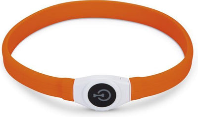Beeztees équipement de sécurité glowy - collier pour chien - orange - 65x2,5 cm