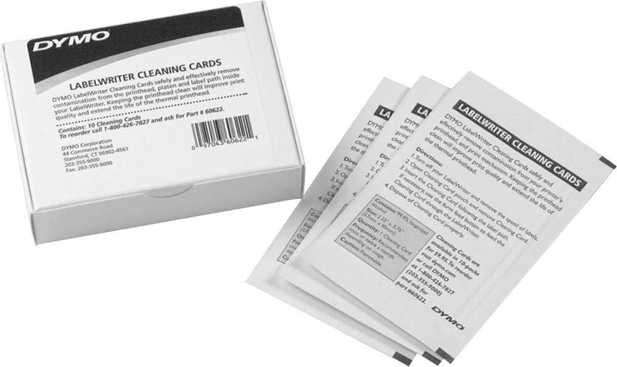 Carte de nettoyage pour étiqueteuse Dymo labelwriter | 10 pièces | pièce de rechange officielle