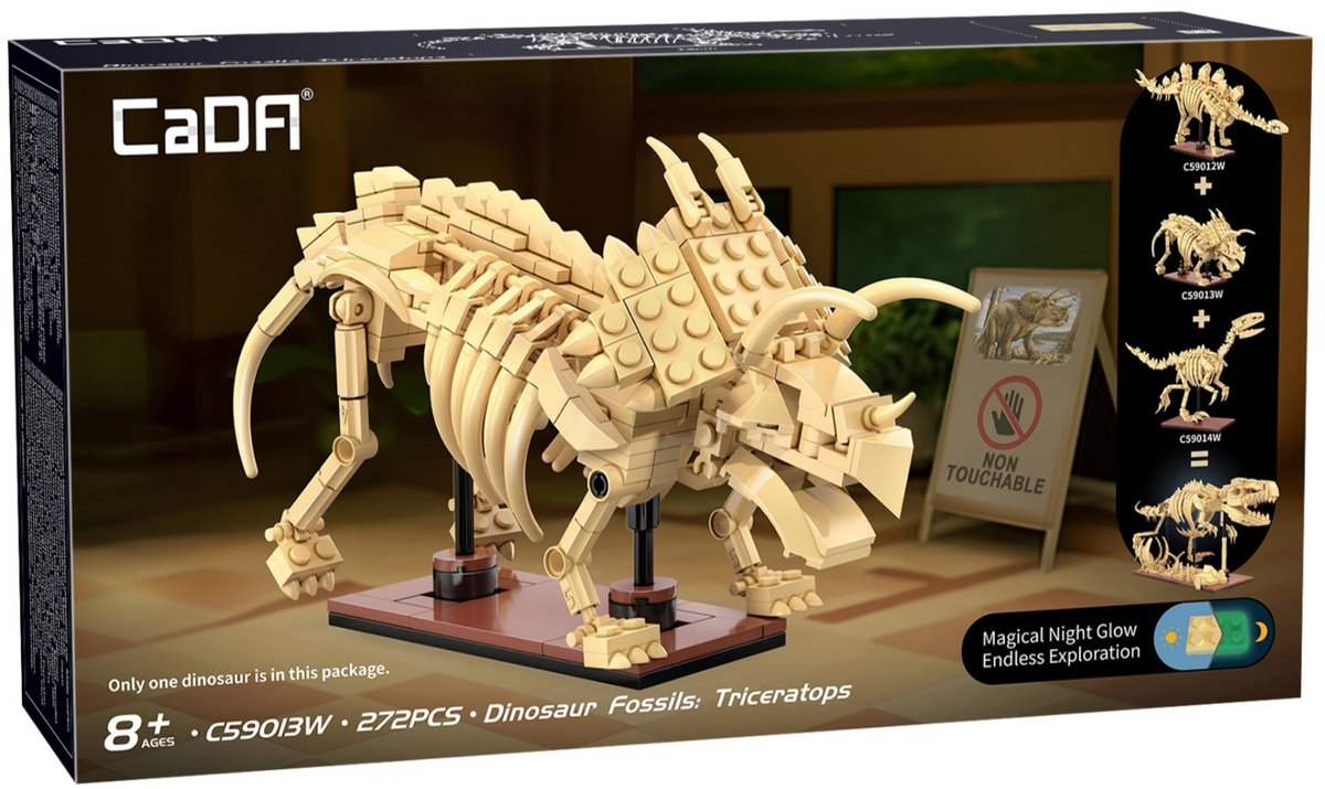 Cada | série créative - fossiles de dinosaures triceratops 272 pièces