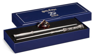 Baguette de célébration Harry Potter de collection noble, baguettes du 25e anniversaire de Harry Potter et ensemble de pierres du sorcier