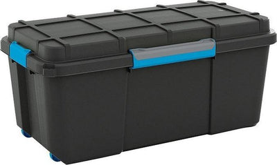 Boite de rangement plongée Kis l - 80l - 78x39,5x35cm - clips bleu noir