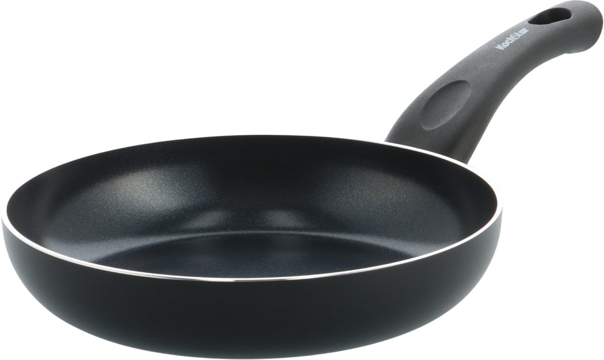 Poêle à frire en céramique noire Kochstar Essenz - 24 cm - sans PFAS - poêle à induction - poêle à induction - revêtement antiadhésif en céramique - poignée de refroidissement - passe au four jusqu'à 130° C - noir