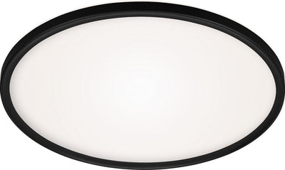 Briloner slim - Plafonnier LED - Plafonnier avec rétroéclairage - 22 watts - 3000 lumens - 4000 Kelvin - blanc-noir