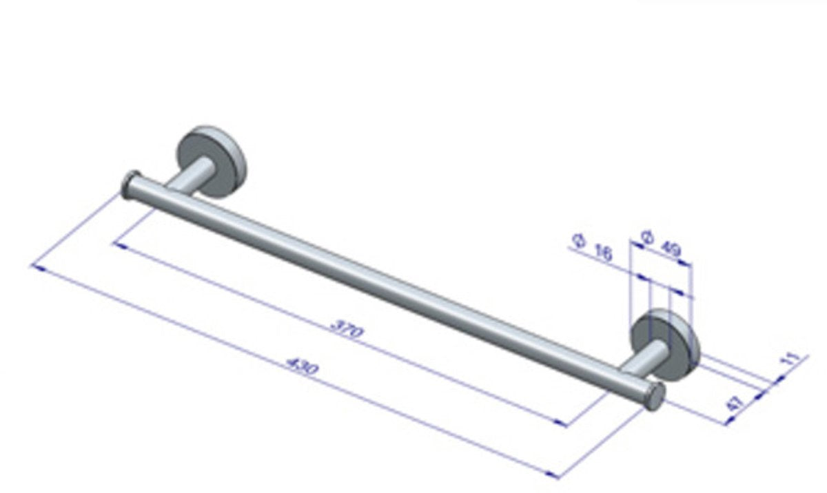 Plieger porte-serviettes magnétique 430mm brossé