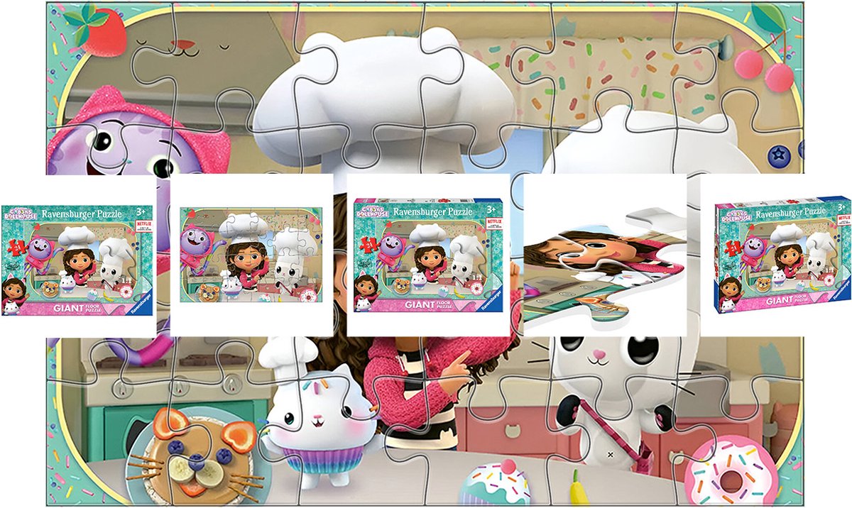 Ravensburger, puzzle 24 pièces La cuisine de Gabby de la maison de poupée de Gabby de Giant Floor Collection, multicolore