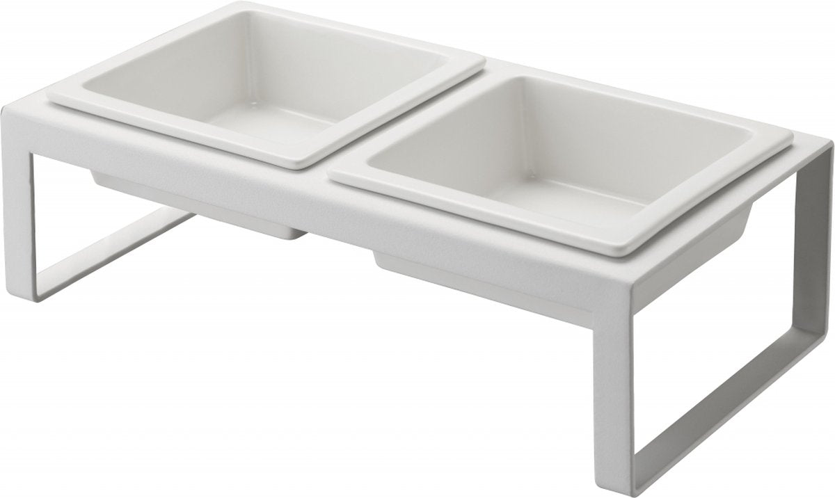 Gamelle pour chien et chat Yamazaki - double - tour - blanc
