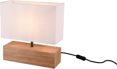 Rl vis ta lumière réalité boisée - lampe de table - naturel - excl. 1x e27 4,9 w - interrupteur à cordon