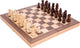Jeu d'échecs Engelhart en bois de hêtre plaqué noyer – échiquier pliant en bois 30x30 cm – terrain de jeu luxueux marqueté – édition voyage maison –