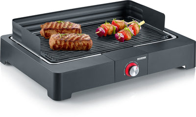 Severin pg 8567 - Barbecue électrique de table - 2200 W - 230 °C - plaque de cuisson en fonte - noir