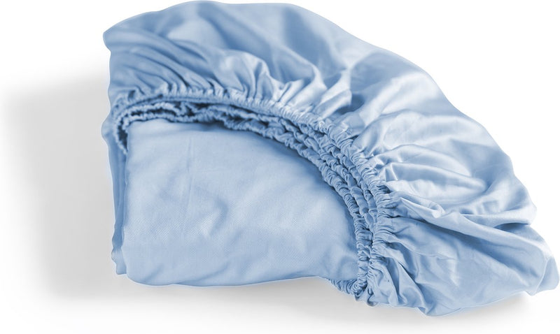Cendrillon - dimanche - drap-housse - jusqu'à 25 cm de hauteur de matelas - satin - 90x200 cm - bleu clair