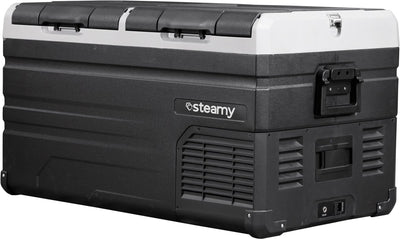Glacière électrique à compresseur double zone Steamy-e - double zone - 72 litres - 12v et 230v - pour voiture et camping - noire