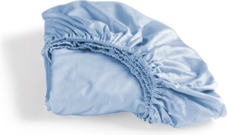 Cendrillon - dimanche - drap-housse - jusqu'à 25 cm de hauteur de matelas - satin - 90x210 cm - bleu clair