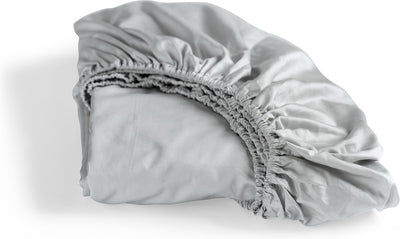 Cendrillon - dimanche - drap-housse - 2 personnes - satin 100% coton - 200x210 cm - hauteur de matelas jusqu'à 25 cm - gris clair