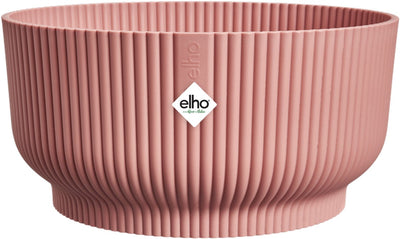 Elho vibes Fold Bowl 25 - Bol pour plantes d'intérieur - 100% plastique recyclé - ø 24,9 x h 12,1 cm - rose délicat