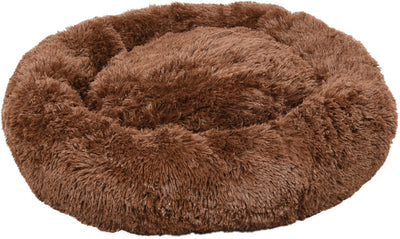 Lit pour chien Flamingo - lit pour chien beignet - lit pour chat - panier rond en peluche avec antidérapant - panier marron krems - ø70 cm