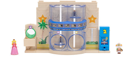 Jakks Super Mario Galaxy Film – Ensemble diorama Gateway Galaxy avec princesse Peach de 3,8 cm et figurine exclusive Captain Toad