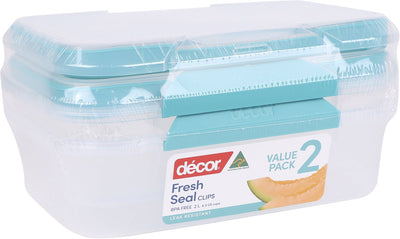 Decor decor fresh seal clips boîte de conservation des aliments - 2l - set-2
