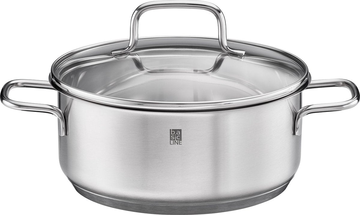 Rösle basic line - casserole de cuisson basic line basse ø 20 cm - acier inoxydable - argent -