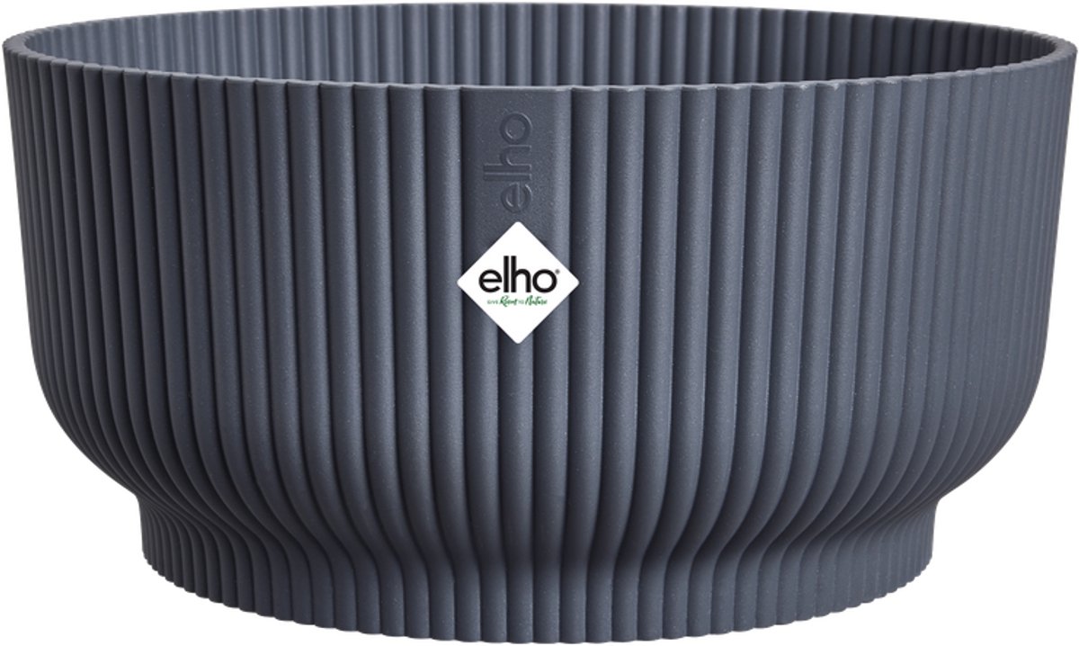 Elho vibes Fold Bowl 25 - Bol pour plantes d'intérieur - 100% plastique recyclé - ø 24,9 x h 12,1 cm - anthracite