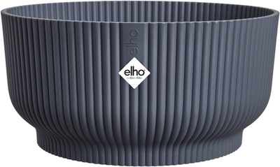 Elho vibes Fold Bowl 25 - Bol pour plantes d'intérieur - 100% plastique recyclé - ø 24,9 x h 12,1 cm - anthracite