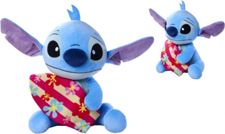 Peluche Simba Toys - Peluche Disney Simba Toys Stitch avec planche de surf - Peluche Disney de 50 cm